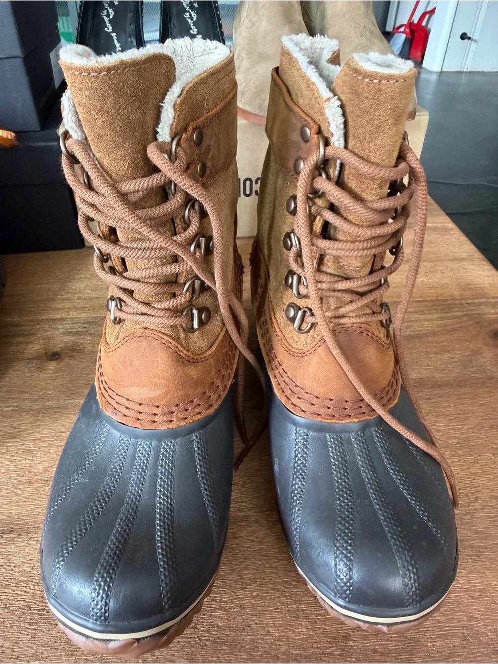 Sorel Brown and Black Waterproof Lace-Up Winter Boot